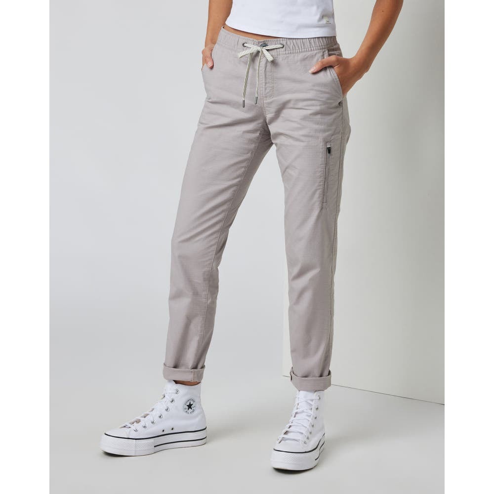 Vuori Ripstop Pants Womens Large Fog Light Gray Outdoors Organic Cotton Stretch
